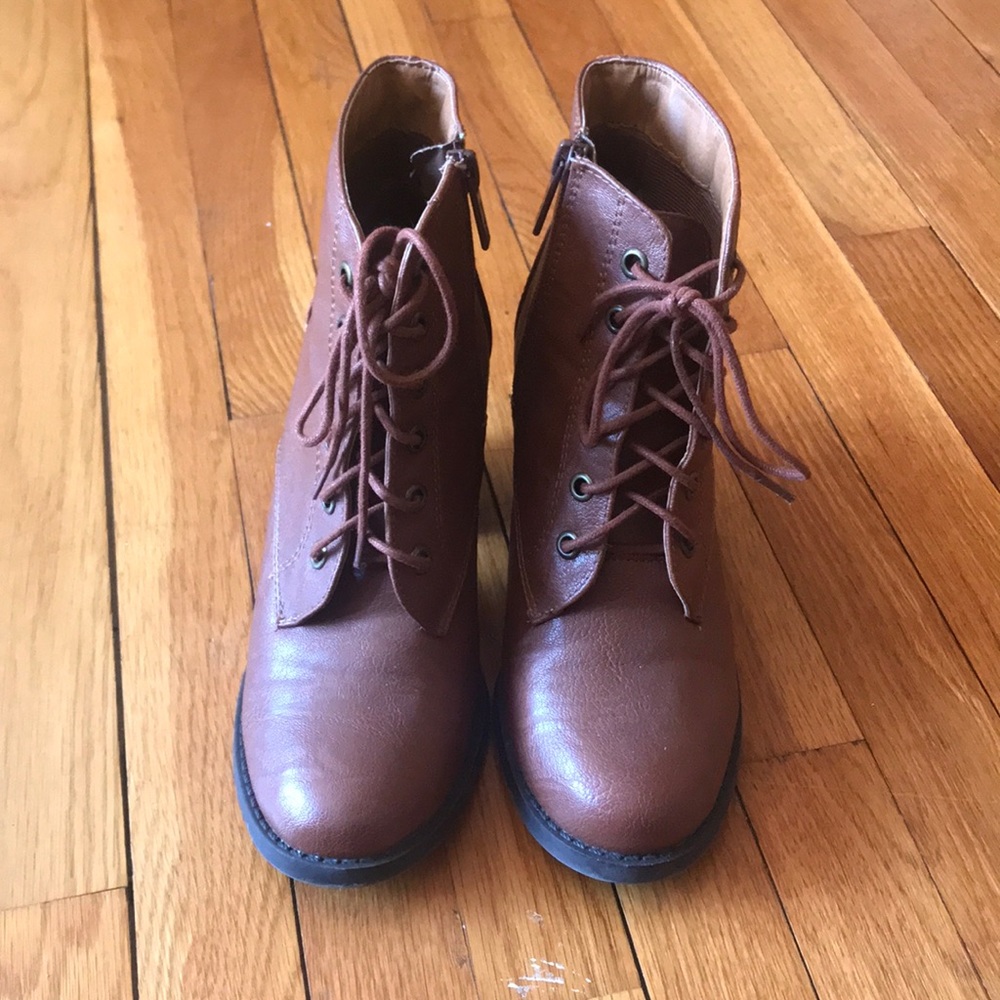 Brown heeled boots